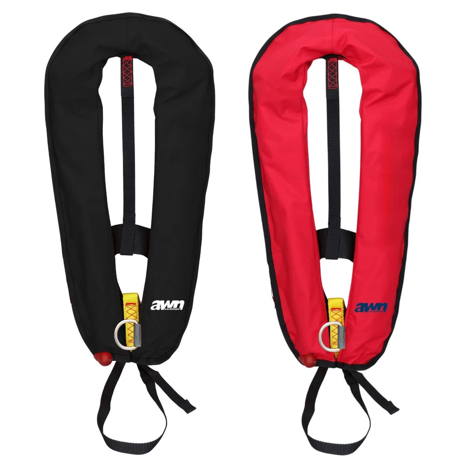 awn-Supralite Automatik-Rettungsweste mit Schrittgurt 170N ISO schwarz oder rot