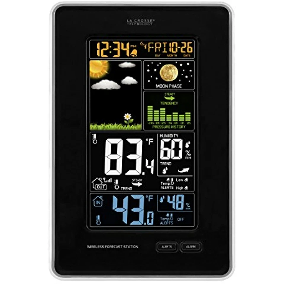 LaCrosse 308-1425 Wireless Color Digital Weather Forecast Station & Atomic Clock - Image 1 of 4