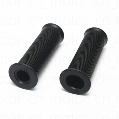 Black Universal Rubber 7/8" 22mm Handlebar Hand Grip Bar End For Suzuki Kawasaki Foto 1 de 4