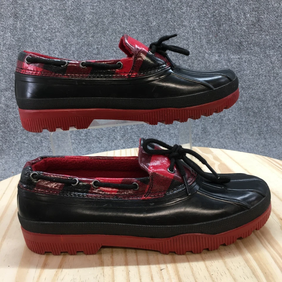 Botas Sugar Rain Duck para mujer 10 negras resbaladizas con cordones cómodas punta redonda Foto 1 de 4