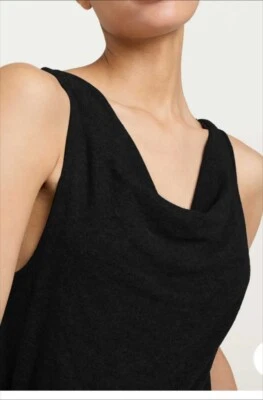 Cinq a Sept Cashmere Tank Top Small Black Karly Cowl Neckline Pullover - Image 1 of 4