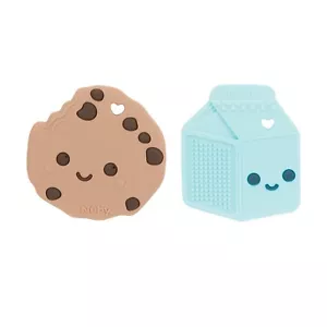 Nuby Milk 'n Cookies Silicone Teethers 2-Pack - Fun Shapes - Textured Surfaces - Picture 1 of 5