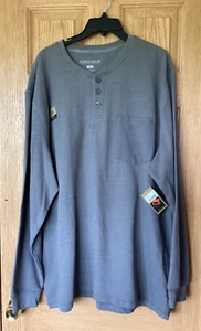 Lincoln Outfitters Men's Size XXL Waffle Henley Gray Long Sleeve Shirt - NEW - Picture 1 of 10