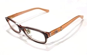 GUCCI GG3527/U/F Brown Coral Rectangle Eyeglasses Frame 52-16 140 NO NOSE PAD - Picture 1 of 7