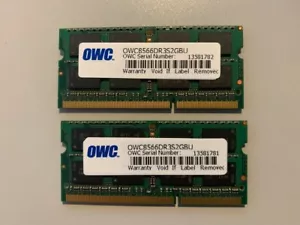 2x 2GB SO-DIMM 1066 MHz PC3-8500 DDR3 OWC Memory Pulled from Mac Mini 2010 - Picture 1 of 2