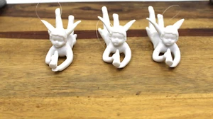 Set of 3 White Porcelain Angels with Trumpet Christmas Tree Ornaments-Beautiful! - Picture 1 of 7