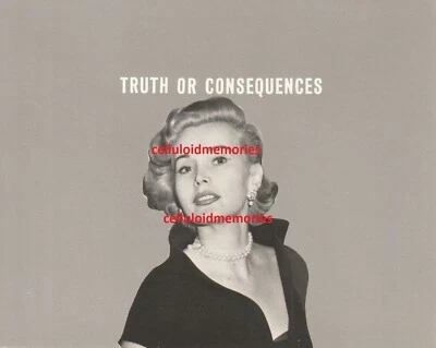 NBC Telop Bump Card Promo Photo 1950's Zsa Zsa Gabor Truth or Consequences DBW - Image 1 of 3