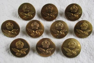 Set 10x RAF:"ROYAL AIR FORCE AIRMAN'S BRASS BUTTONS"(23mm, WW2, Buttons Limited) - Picture 1 of 4