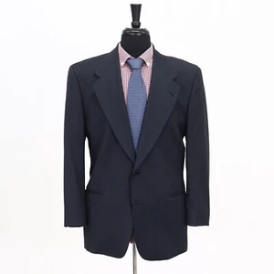 Valentino 40S Navy Sport Coat Blazer Jacket Check 2B Wool - Picture 1 of 11