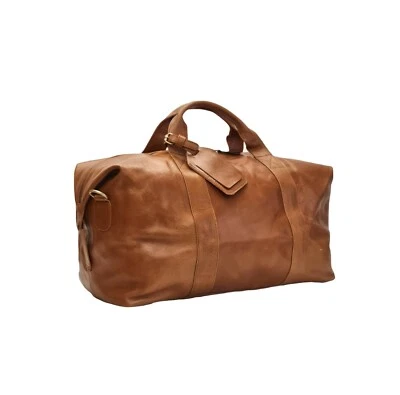 Genuine Leather Handbag, Men, Women, Travel Sports Bag Luggage  Duffle Large Bag - Image 1 of 4