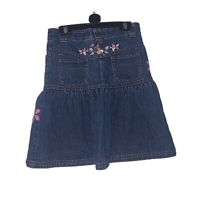 Denim Embroidered Skirt Age 8 Years With Zip And Button Closure • 4.95€