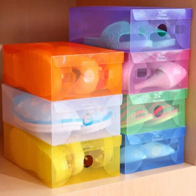 Stackable Clear Plastic Empty Shoe Box Container Storage Organizer Box - Image 1 of 4