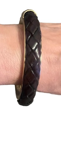 Bracciale argento Michael Kors in argento con intrecciata pelle marrone scuro