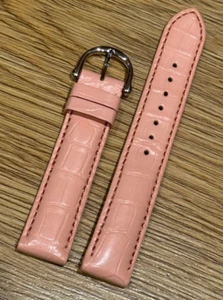 Correa de reloj de cuero salmón rosa Maurice Lacroix original genuina 17 mm 16 mm 17/16 - Imagen 1 de 8
