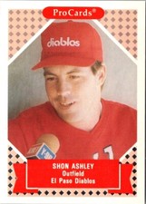 1991 ProCards Tomorrow's Heroes Shon Ashley #85 El Paso Diablos Baseball Card