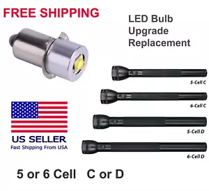 Maglite Flashlight 5 or 6 Cell C or D 7.5V - 9V LED Replacement Upgrade Bulb NEW - Picture 1 of 9