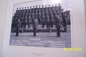 USMC Platoon 29 Graduation Picture 1954 Parris Island SC US Marines in Folder - Picture 1 of 1