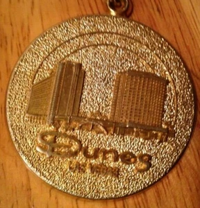 Vintage Dunes Casino Medallion Pendant, Las Vegas, NV. Gold Tone . - Picture 1 of 8