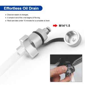 Quick Twist Oil Drain Valve w/Hose for M14x1.5 Stainless Drain Hose Attachment - Picture 1 of 6
