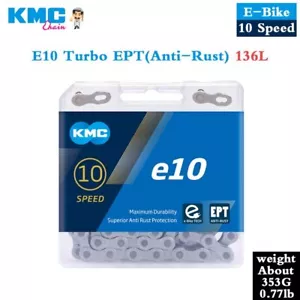 KMC E-Bike Kette e10 EPT MTB Rennrad Elektrofahrrad Ketten 10 Gang 136 Link - Bild 1 von 2
