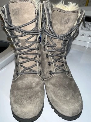 Calzado de gato para mujer Alexi verde gamuza cuero botines con cordones talla 6 Foto 1 de 4