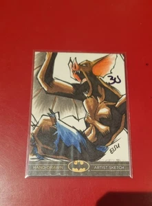 2012 Batman: The Legend Hand Drawn Sketch Card by Eisu - Man Bat 1/1 - Picture 1 of 2