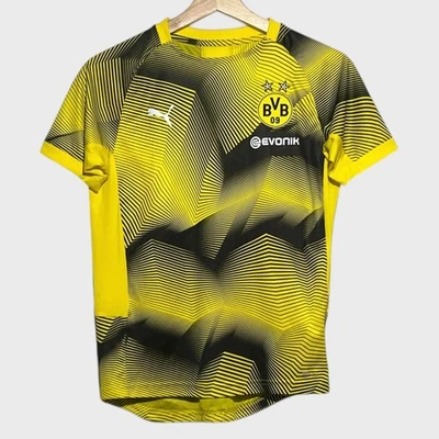 PUMA Borussia Dortmund 2018/19 Yellow Soccer Training Jersey Shirt Youth Large - Image 1 of 4