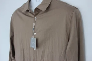 HICKEY FREEMAN NEW YORK MEN'S BEIGE PERFORMANCE L/S DRESS SHIRT SZ: L NWT - Picture 1 of 4