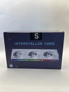 Wentylatory chłodzące Interstellar V2RS białe Aura RGB Łańcuch stokrotkowy Chłodnica Darmowa wysyłka - Zdjęcie 1 z 5