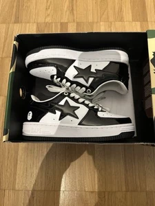 A Bathing Ape Bape Sta Patent Leather White Black - Imagen 1 de 3