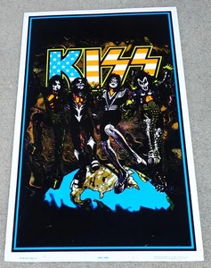 1998 KISS Destroyer USA Flag Blacklight Poster 895 Funky Enterprises - Picture 1 of 1