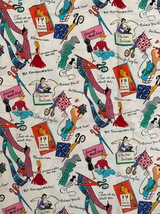IF SHE SEWS SHE KNOWS 1 1/2 YARD MICHAEL MILLER FABRIC OOP ALL THINGS SEWING - Picture 1 of 1