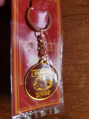 Dunhill 1998 Soccer World Cup Malaysia Keychain Gold Tone Key Ring Souvenir Vtg  - Image 1 of 4