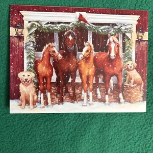 LIQUIDATING-Leanin’ Tree Christmas Greeting Note Card “Sending Warm And…” - Picture 1 of 3