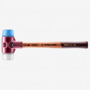 Halder Simplex Mallet with Soft Blue Rubber/Superplastic Inserts and Cast Iron H - Picture 1 of 1