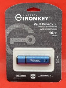 16GB Kingston Technology IronKey Vault Privacy 50 USB3.2 Type-A Flash Drive - Picture 1 of 2