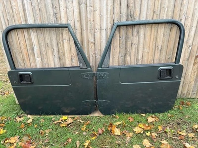 97-06 Jeep TJ Wrangler OEM Driver and Passenger Full Doors Green paint PGR - Image 1 of 4