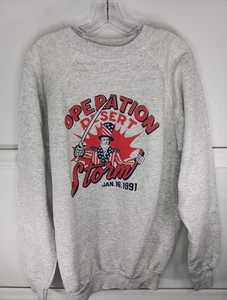 Vintage Operation Desert Storm Crewneck Sweatshirt XXL grau hinten Saum siehe Bild - Bild 1 von 8