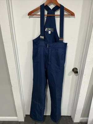 Vintage Obermeyer Ski Snow Jumpsuit Overalls Wool Bib Pants Blue Mens M NICE - Image 1 of 4