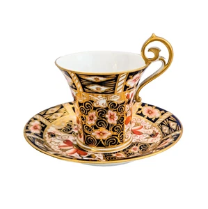 Royal Crown Derby traditionelle Imari Demitasse Tasse Untertasse 4 3/4" #2451 1912 - Bild 1 von 7
