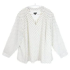 TALBOTS Bluse Pullover Oberteil gepunktet/Blume transparente Ärmel gefüttert Gr. XL - Bild 1 von 5