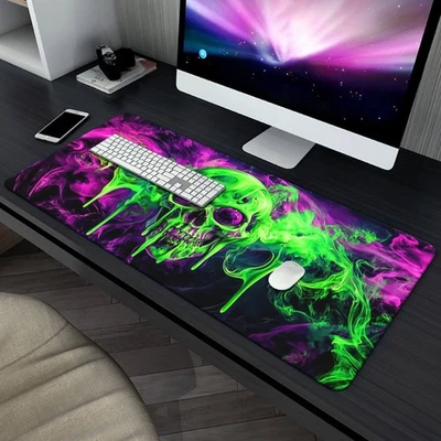 40*90cm1pc The Glowing Green Skull Pattern HD Printed Pad for Desk, Multi Functi - Image 1 of 4