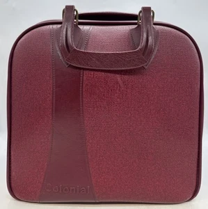Vintage Retro Bowlingtasche mit 1 Kugel Colonial - Farbe rot purpurrot - sauber! Sehr schön! - Bild 1 von 10