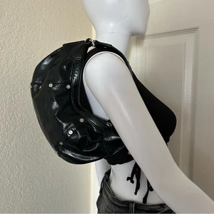 Calvin Klein Negro Hobo Imitación Cuero Adorno Media Luna Bolso Monedero - Imagen 1 de 9