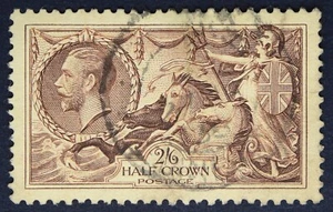 GB SG450 KGV 1934 2/6 Chocolate Brown Seahorse, Fine Used - Picture 1 of 2