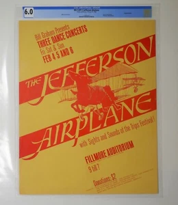 The Rarest Fillmore Poster BG-1-OP-1: Jefferson Airplane CGC Grade 6.0 - Picture 1 of 6