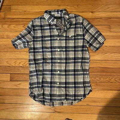 NEW MENS JACHS NY BLUE STRIPED CLASSIC FIT SHORT SLEEVE BUTTON DOWN SHIRT SZ M - Image 1 of 4