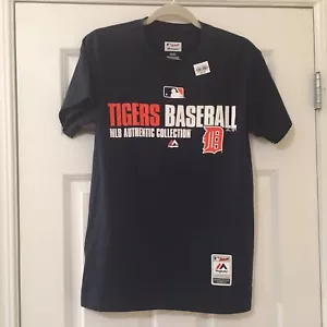Majestic Small Detroit Tigers Baseball MLB Authentic Collection blaues T-Shirt NEU - Bild 1 von 4