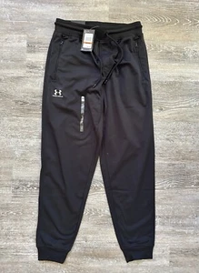 NEW $60 Under Armour Jogger Track Pants Black Sz Small Loose Fit Pockets 2021 - Picture 1 of 9