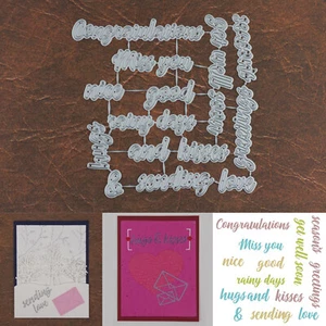 So Many Words Sentiments Cutting Dies - Season's Greetings Get Well Soon Hugs + - Picture 1 of 5